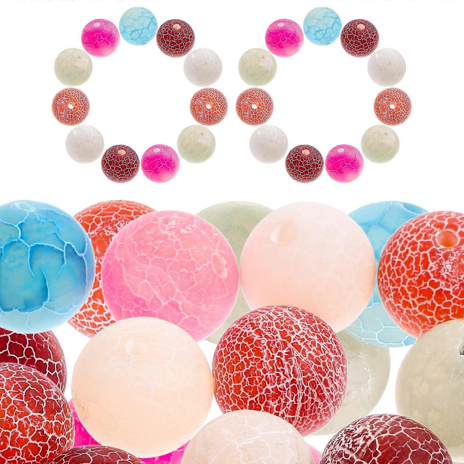 Jewelry Making Supplies Round Agate Beads Assorted Color 0.8X0.8cm Diy Craft Beads 1 Strip