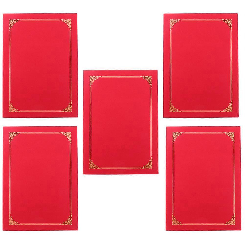 Covers For Diplomas Multi-Use Honor Certificate Covers Hold Certificates Home Decoration Red 30.8x22.8cm 5Set