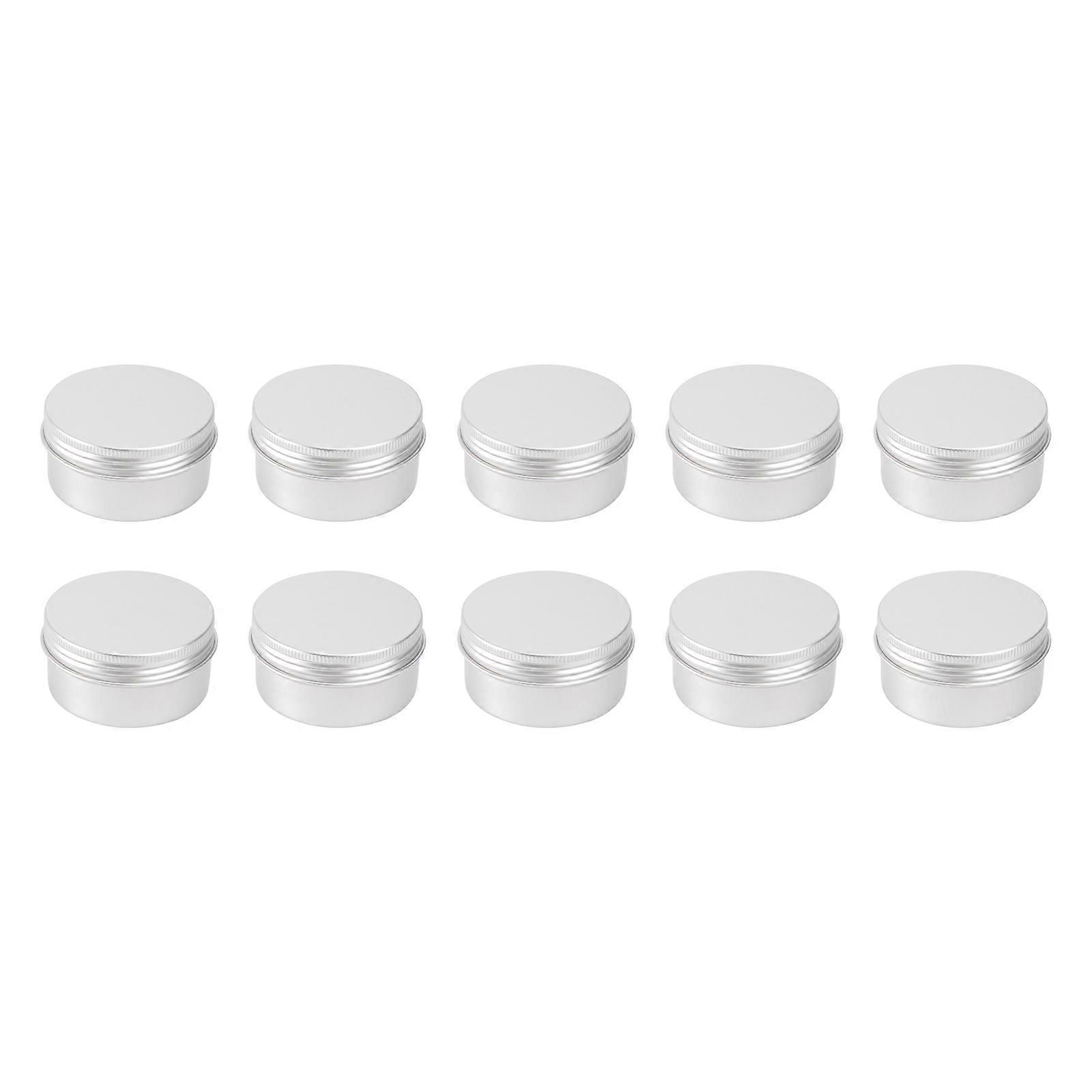 Travel Skincare Set Containers Aluminium Boxes Cream Jar Portable Home Use Silver 80ml Refillable 10Pcs