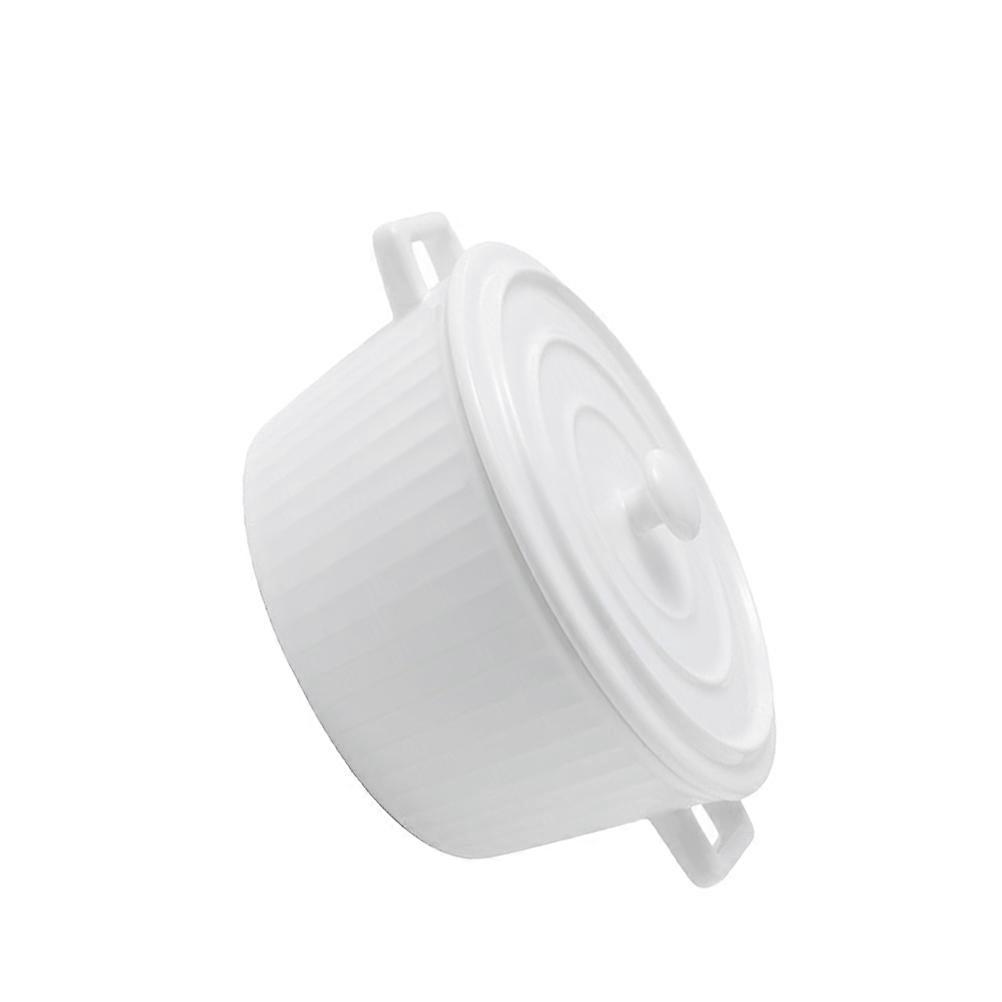 Instant Ramen Bowl Ceramic With Lid For Busy Individuals White 21 5x17 5x11cm Salad Mixing 1Pack