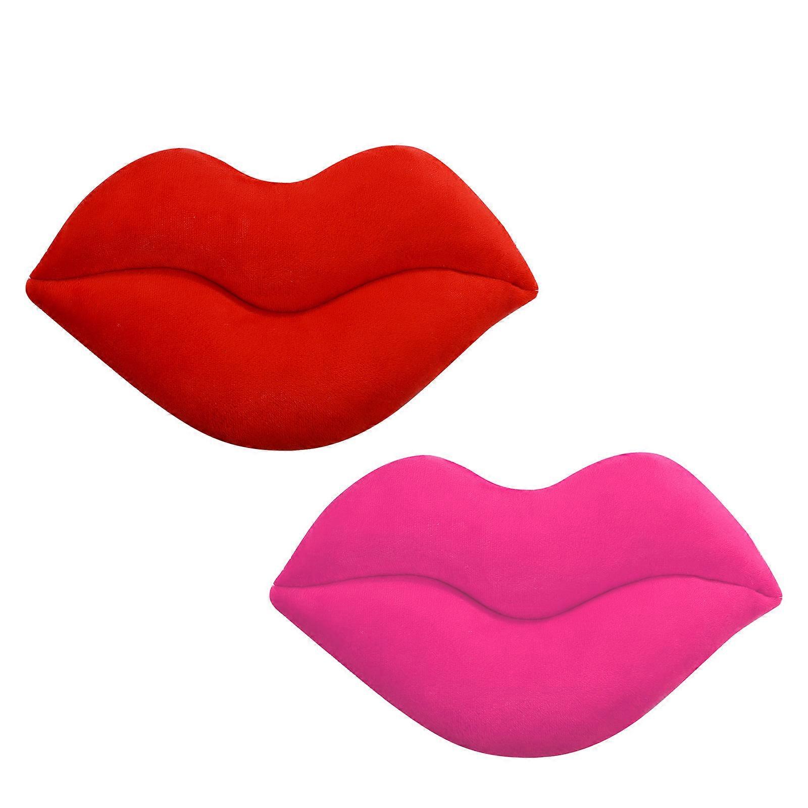 Amosfun 2Pcs Throw Pillows Big Lip Shaped Decorative Cushions for Home Decoration