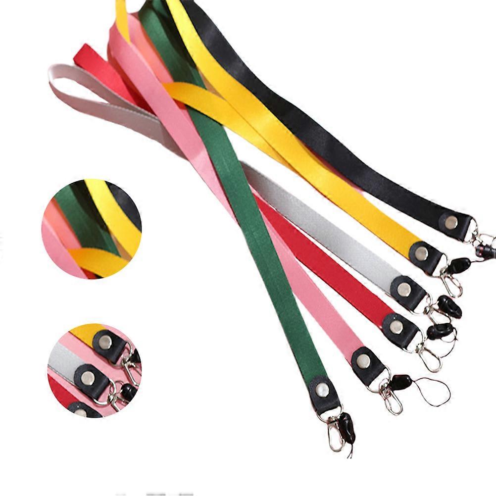 5PCS Solid Color Woven Lanyard Long Neck Strap Simple Keychain Universal Hanging Rope