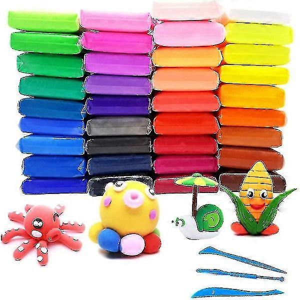 36-حزمة نمذجة الطين خفيفة جدا الهواء الجاف الطين ماجيك كلاي البلاستيسين الفنان استوديو اللعب لفن DIY