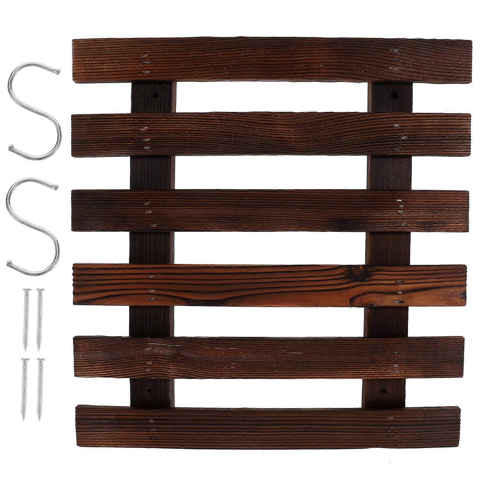 Wooden Wall Rack for Planters Strong and Durable Coffee Color for Home Use Suitable for Hanging Planter 1 Set