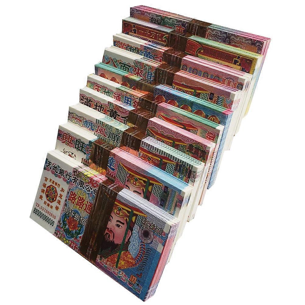 Worship Supplies Sacrificial Money For Ancestor Birthdays Rectangular Shape Bright Color Prosperity Request 1000 Sheets