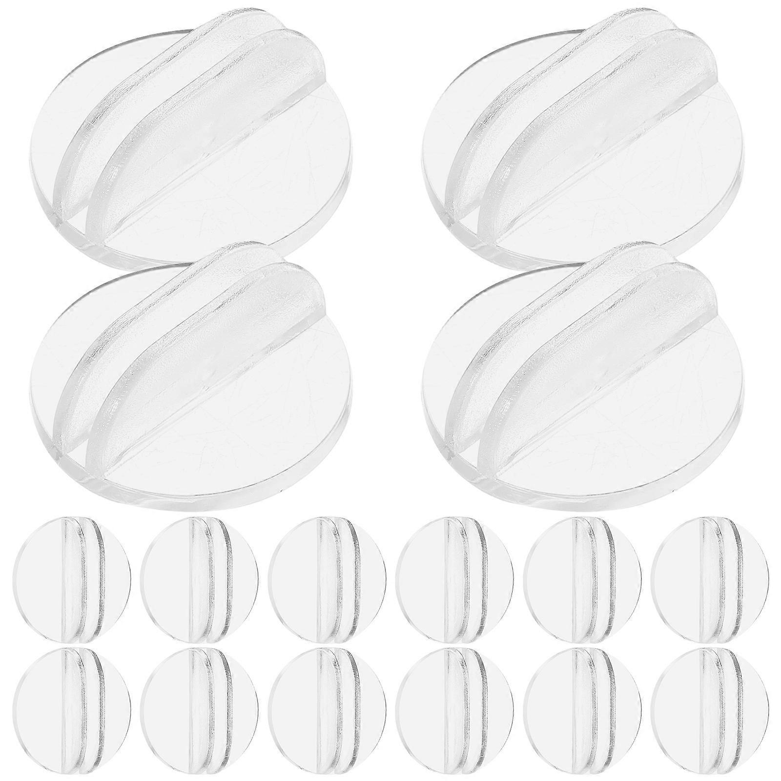 100Pcs Transparent Business Card Holder Stands For Office Desk Organization Round Shape Card Display Accessories