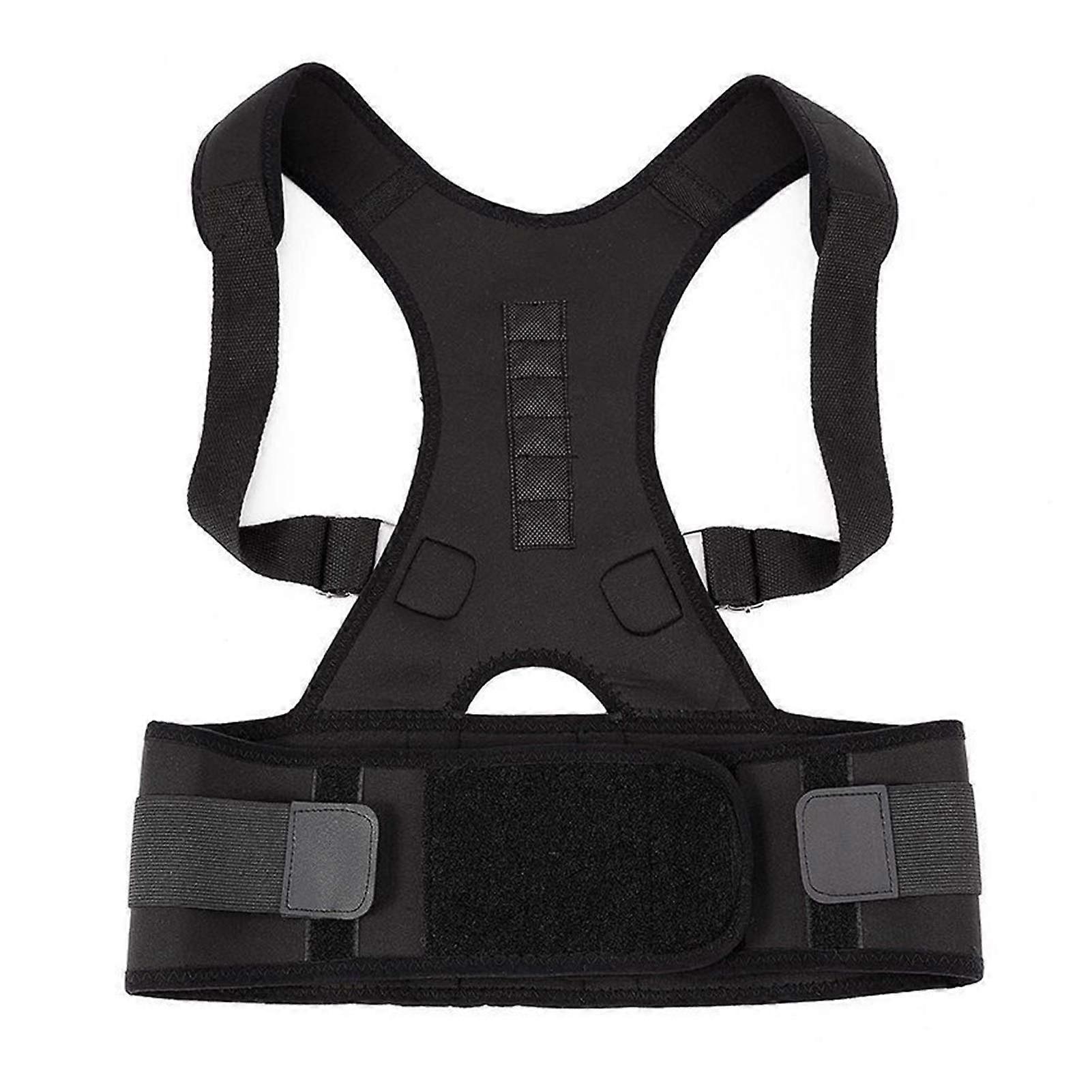 Posture Corrector Magnetic Therapy Brace, Adjustable Shoulder Back Support, Black XX-Large