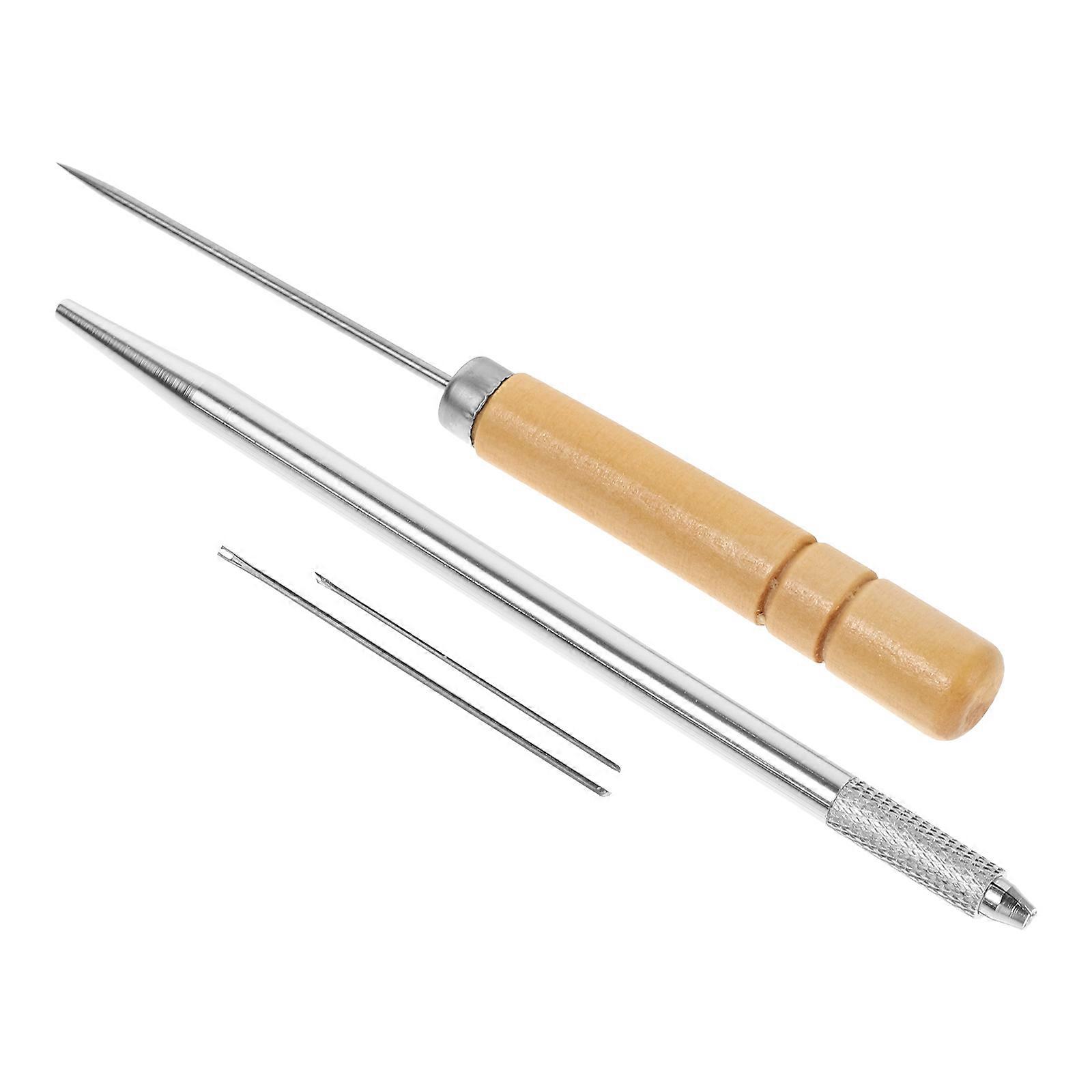 MultiColor Handcrafted Doll Hair Rerooting Tool Set for Home Use with Metal and Wood Materials