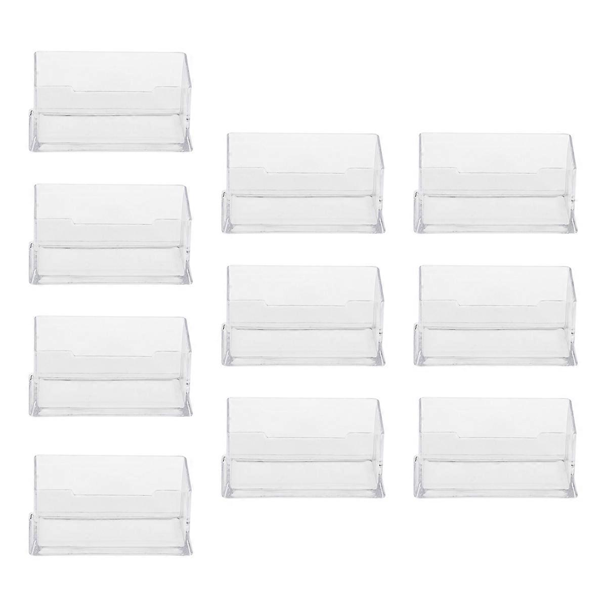 Transparent Plastic Business Card Storage Case with Stand Design for Office Desk Organization 20pcs Set