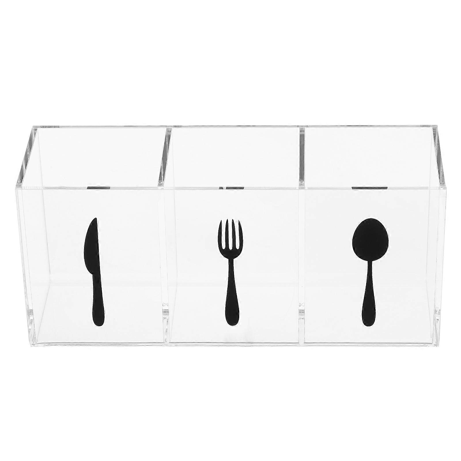 Clear Acrylic Cutlery Organizer for Kitchen Countertop – Stylish, Space Saving Utensil Holder for Spoons, Forks, and Chopsticks with Quick Access