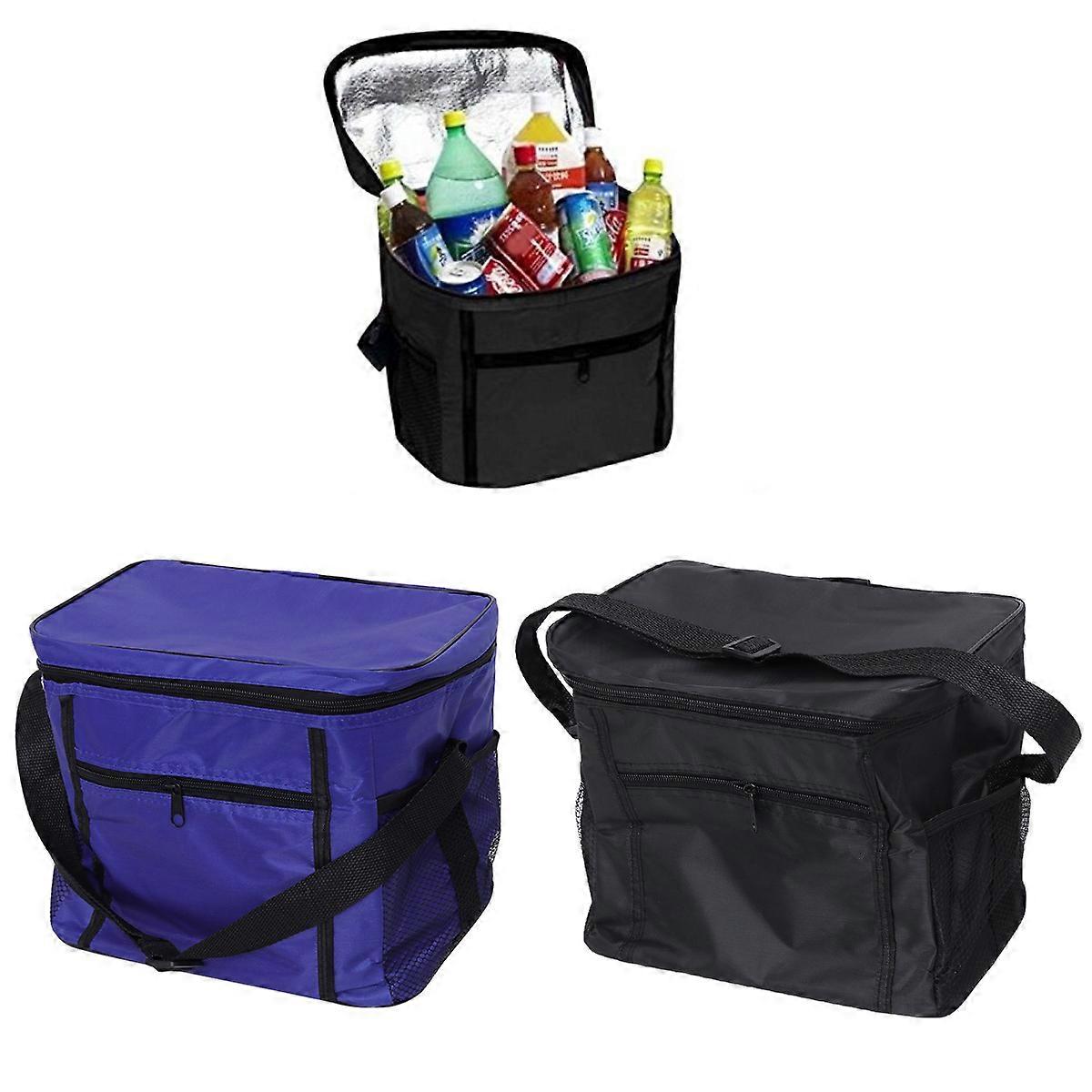 Insulated Cooler Bag Travel Holder Portable Ice Pack For Picnic Hiking Camping Rectangular Foldable Blue 27.00X18.00X23.00CM 1Pack