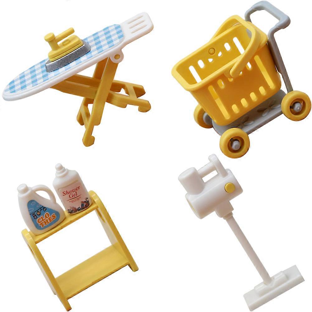 Yellow Plastic Washing Machine Toy for Baby Pretend Play Accessories 1 Set