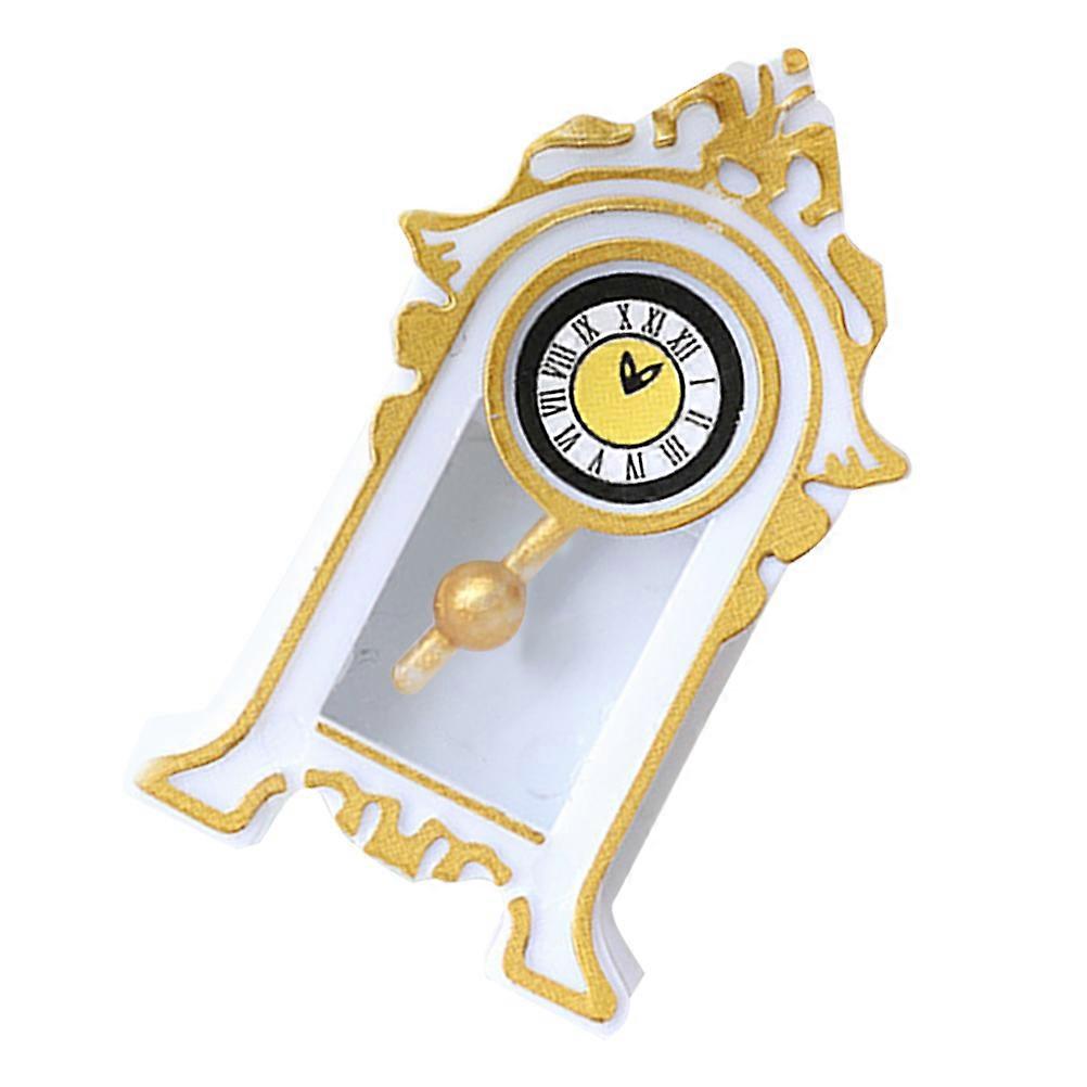 Vintage Mini Pendulum Clock for Home Decoration Small Resin White Clock