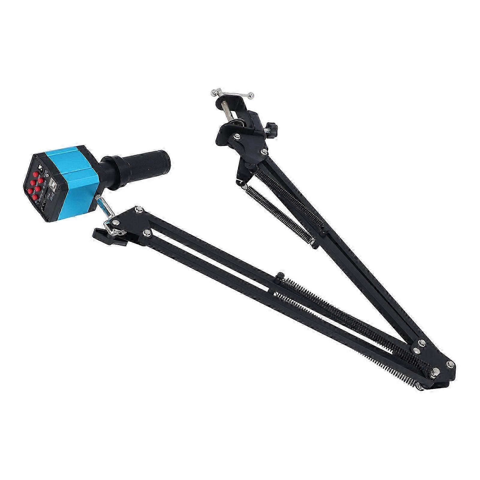 2K HD Industrial Microscope Camera with 48MP Electronic Eyepiece - 150X C-Mount Lens, LED Light & Adjustable Bracket, AC 100-240V EU Plug