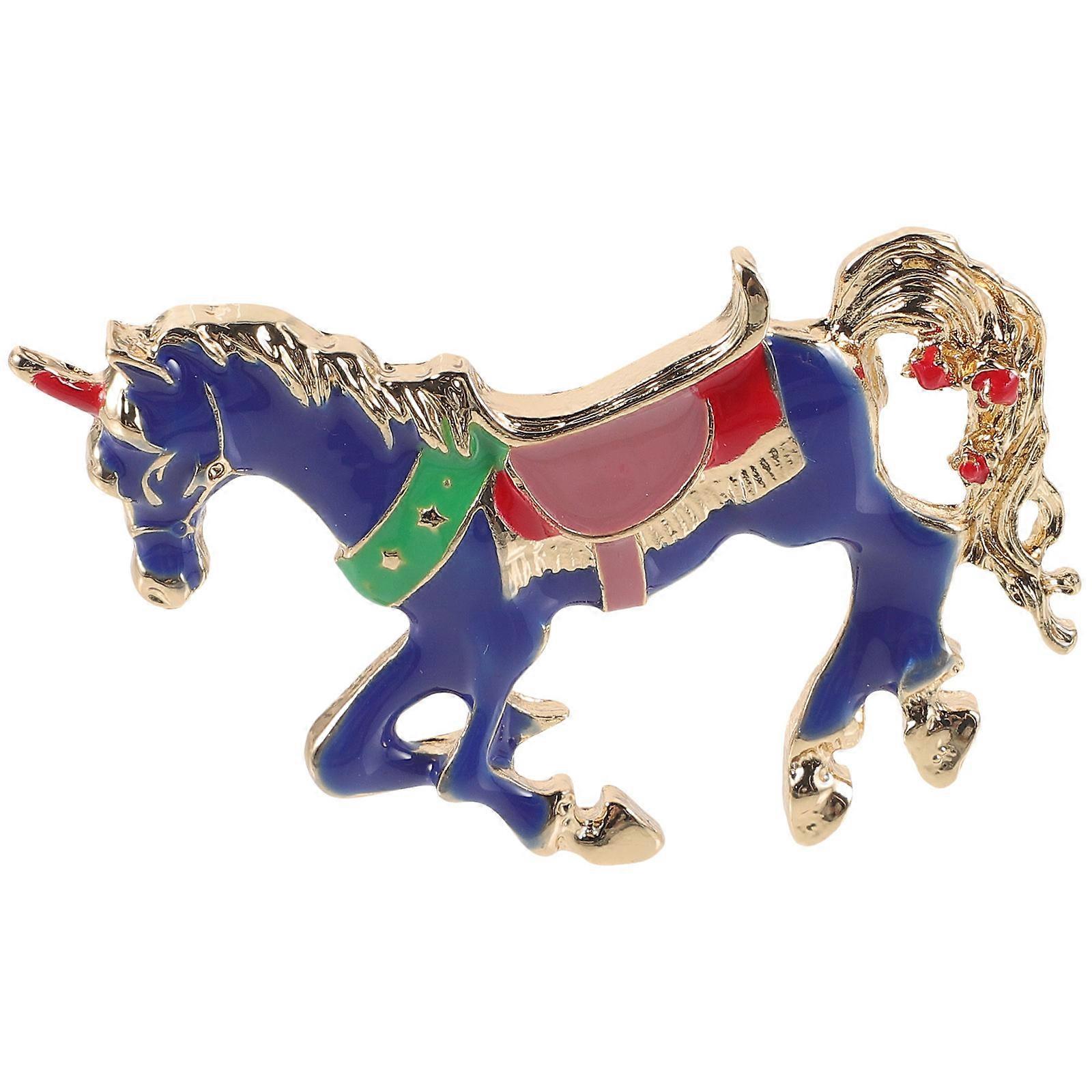 Horse Shape Collar Pin Made of Durable Metal in Multi Color Great for Decorating Clothes 1 Pack