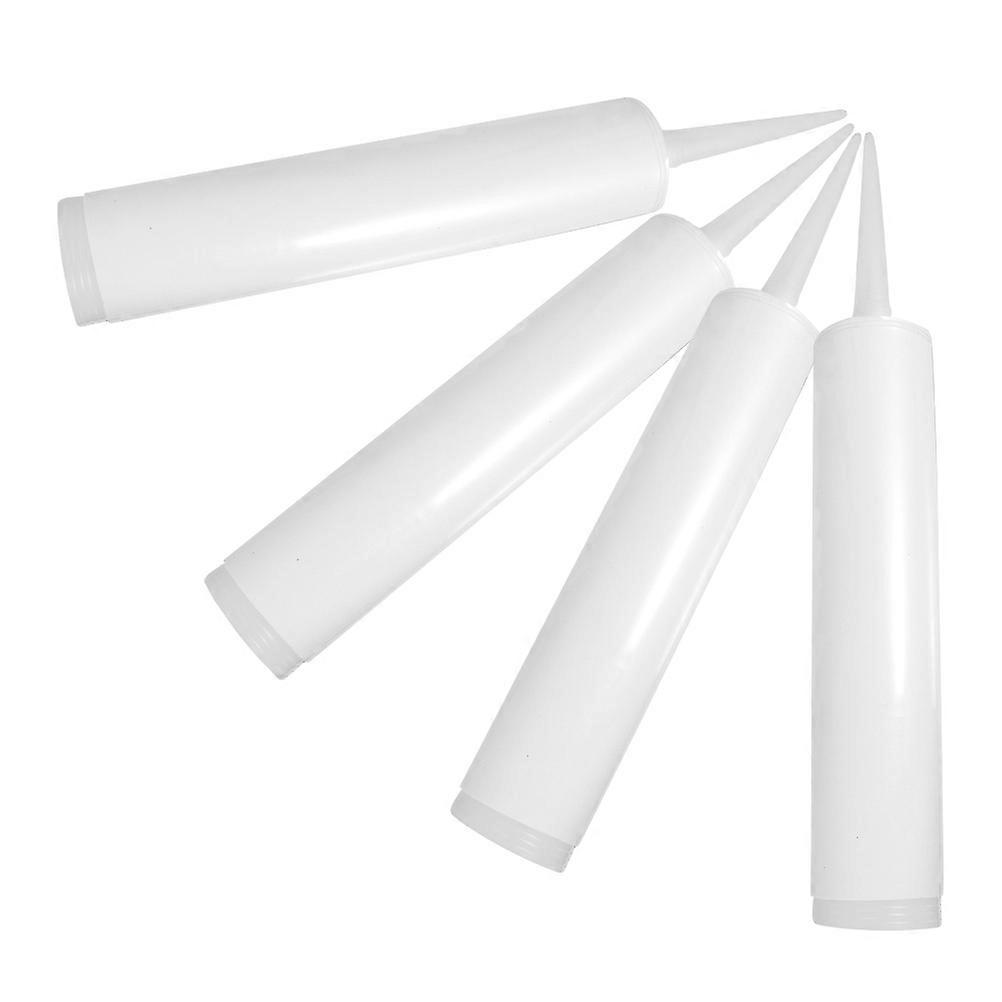 4pcs Refillable Sealant Tubes for DIY Caulking, Durable Repair of Cracks & Leaks, Compatible with Standard Tools, White