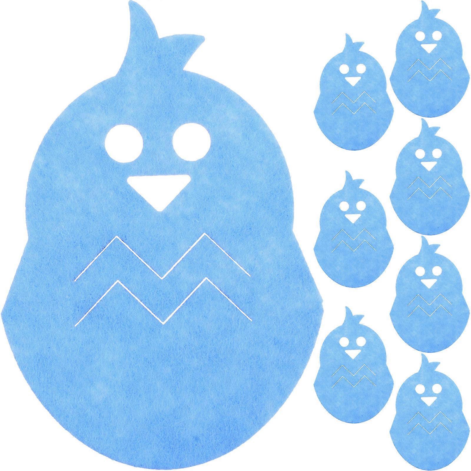 Practical Tableware Storage For Easter Dinner Party Cute Chicken Design Blue Non-Woven Fabric 8Pack