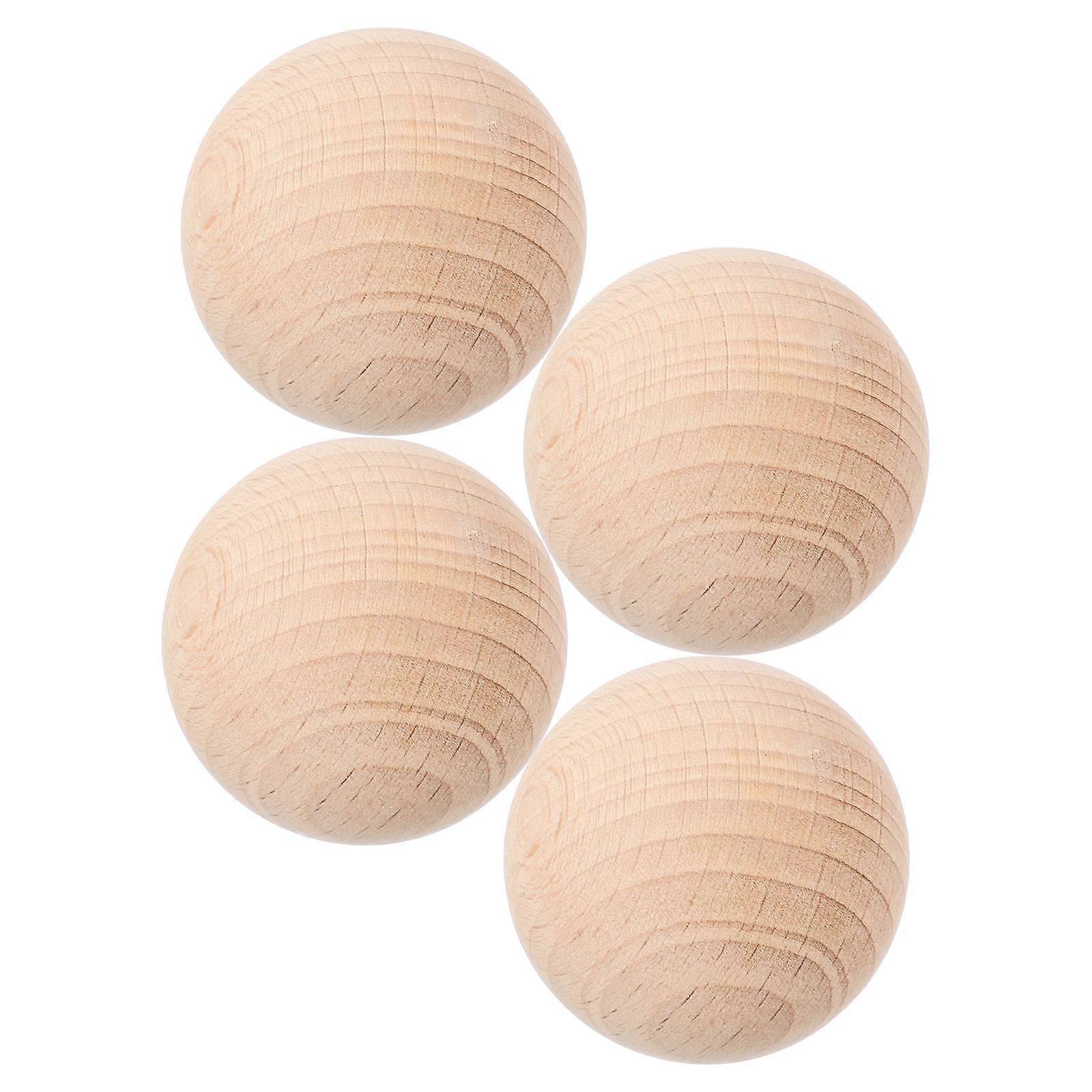 4pcs Smooth Wooden Bocce Balls for Outdoor Garden Play – Fun Family Summer Sport Activity Game Set