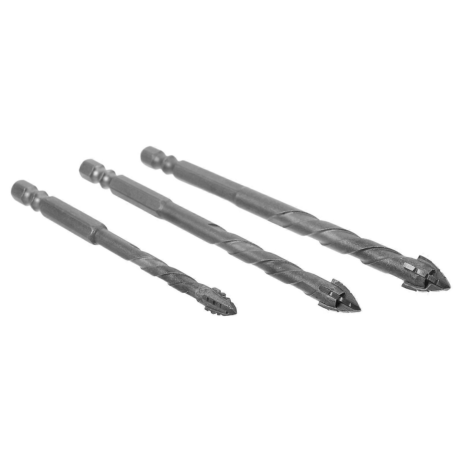 3pcs Tungsten Steel Alloy Drill Bits for Concrete Tile Quick Drill Bit Set Hole Saw Bit Metal Drill Bit Kit