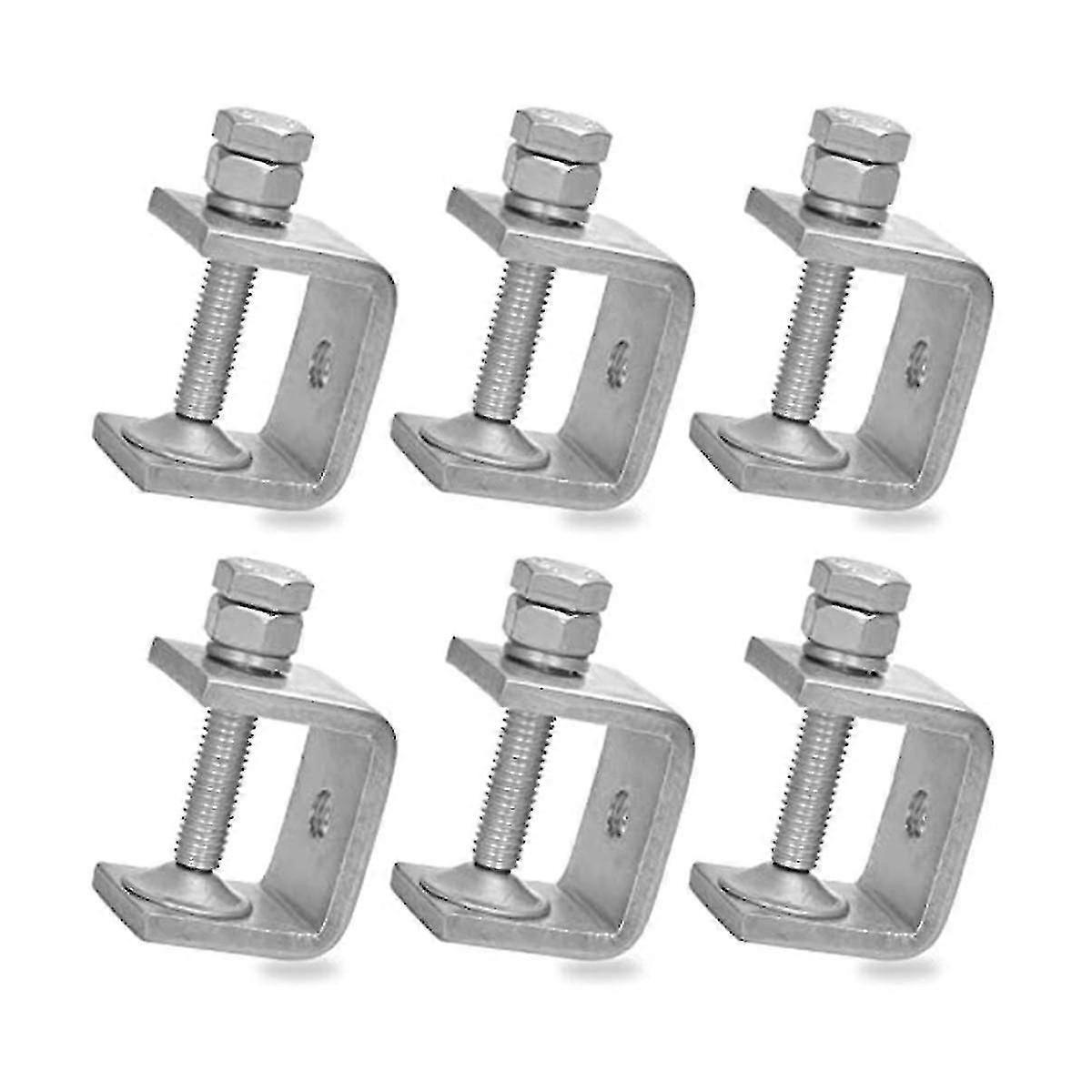 6 قطع من المشابك الصغيرة المصنوعة من الفولاذ المقاوم للصدأ مقاس 1 بوصة لأعمال النجارة، مشبك مكتب صغير معدني شديد التحمل على شكل حرف U