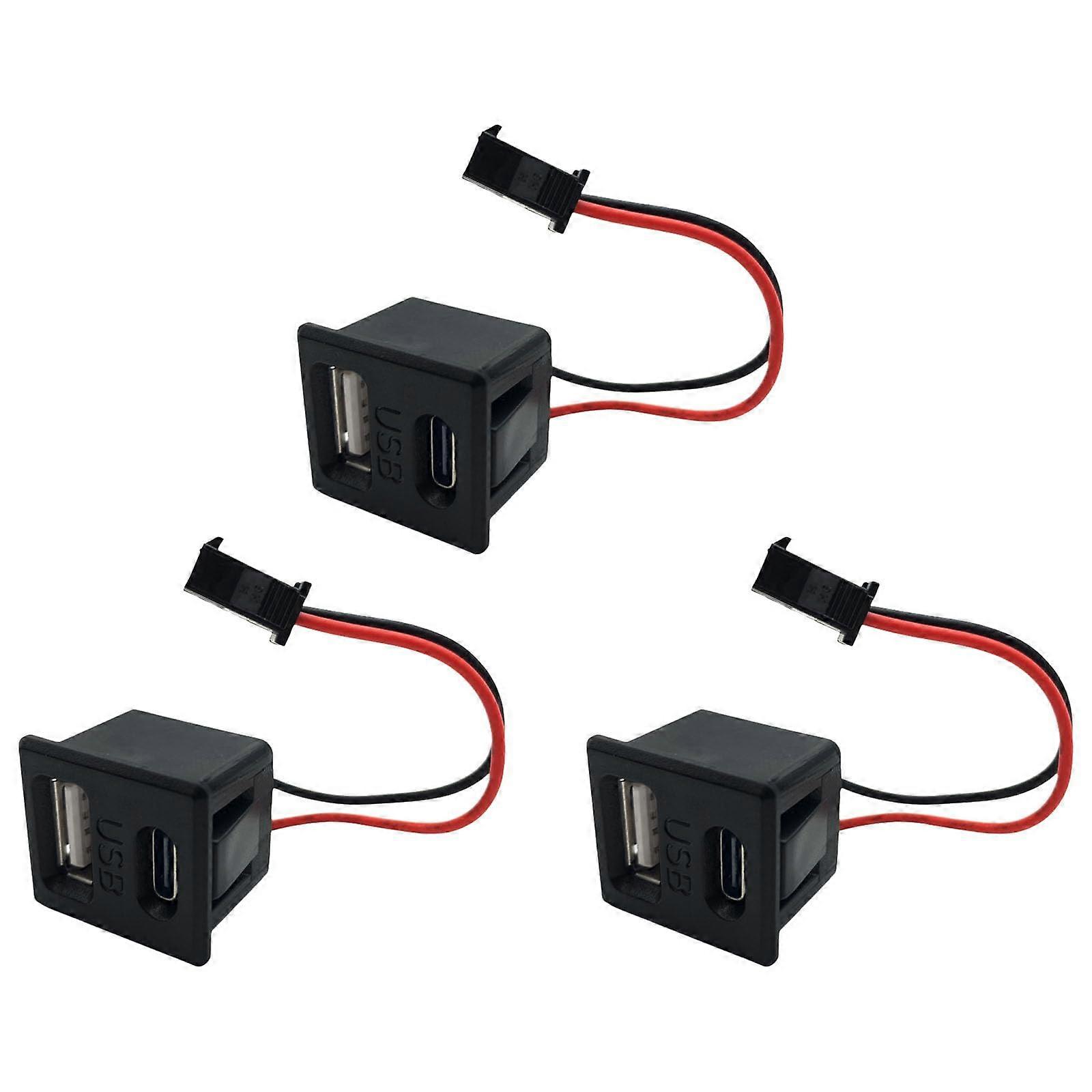 3 Snap-Lock Sockets With USB And Type-C Connector For Fast And Safe Charging USB-C Connectivity