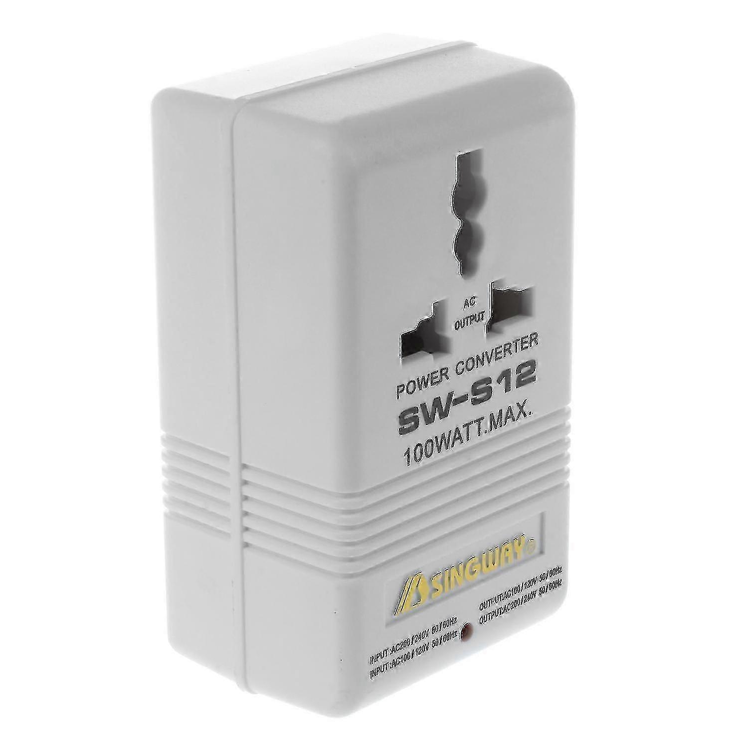 220V/240V to 110V/120V Voltage Transformer for International Travel Use - White Compact Design