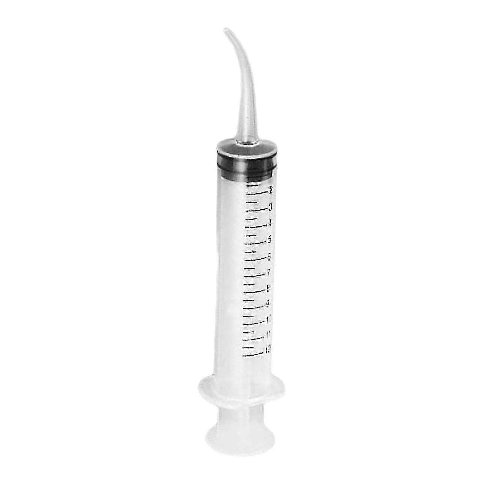 10 件 12ml 一次性牙科注射器透明肘部注射器洗牙工具牙科冲洗液体提取工具牙齿护理秦海