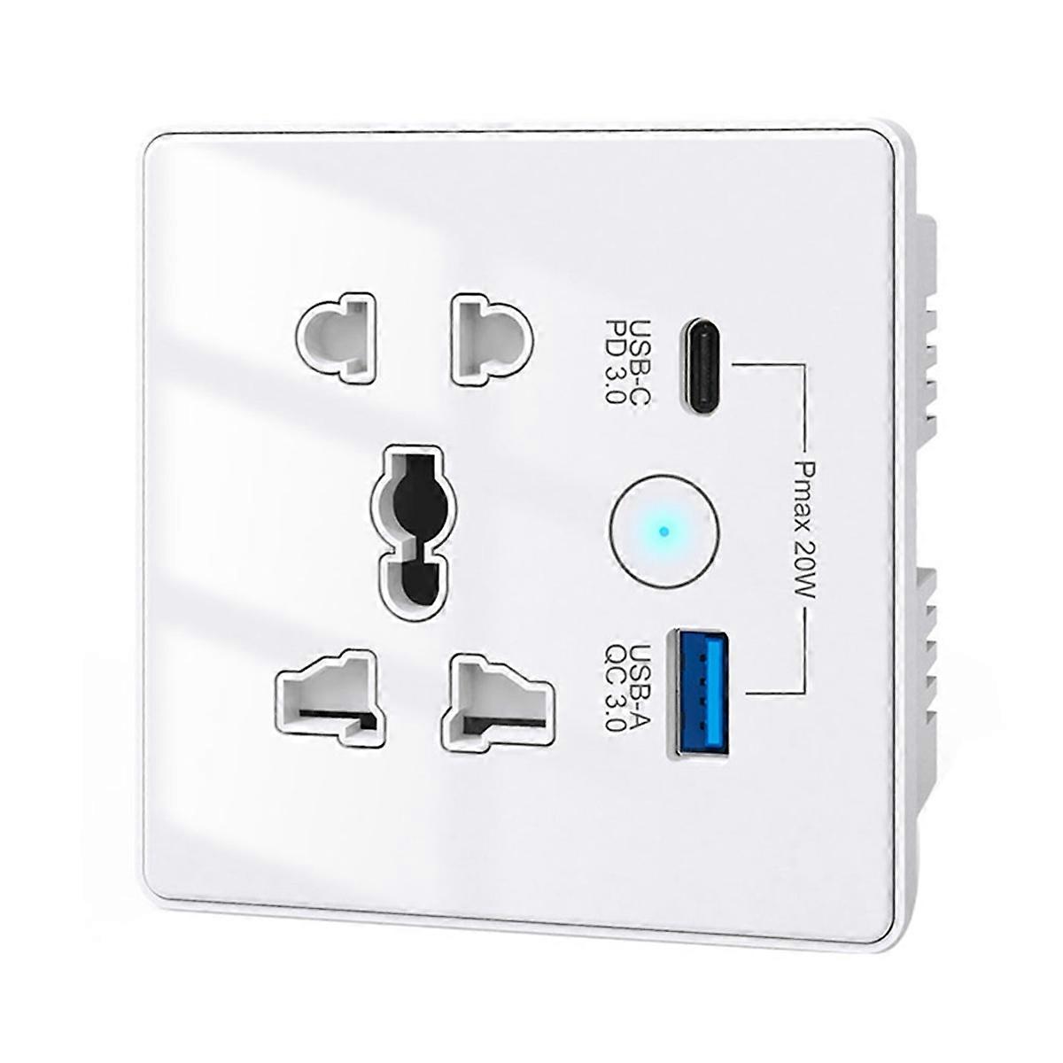 Tuya WiFi Smart Socket Universal USB 3.0 Type-C Port Outlet,A