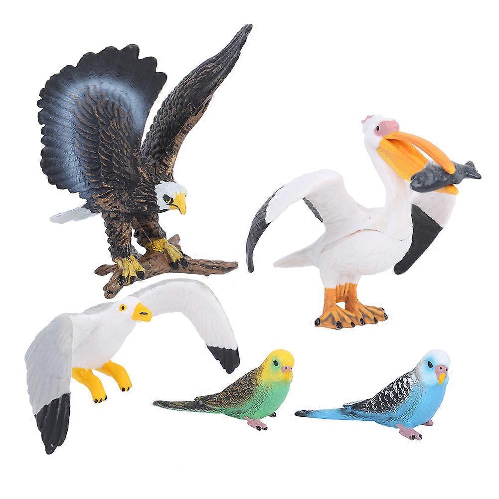 Simulation Flying Bird Model Children Animal Figurine Educational Toy Home Decoration5pcs / Set