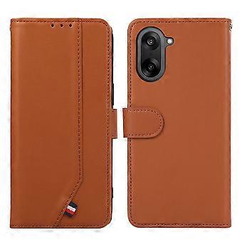TKdaddy Voor OnePlus Nord CE5 5G Hoesje RFID Blokkerende Flip Lederen Telefoonhoes Bruin
