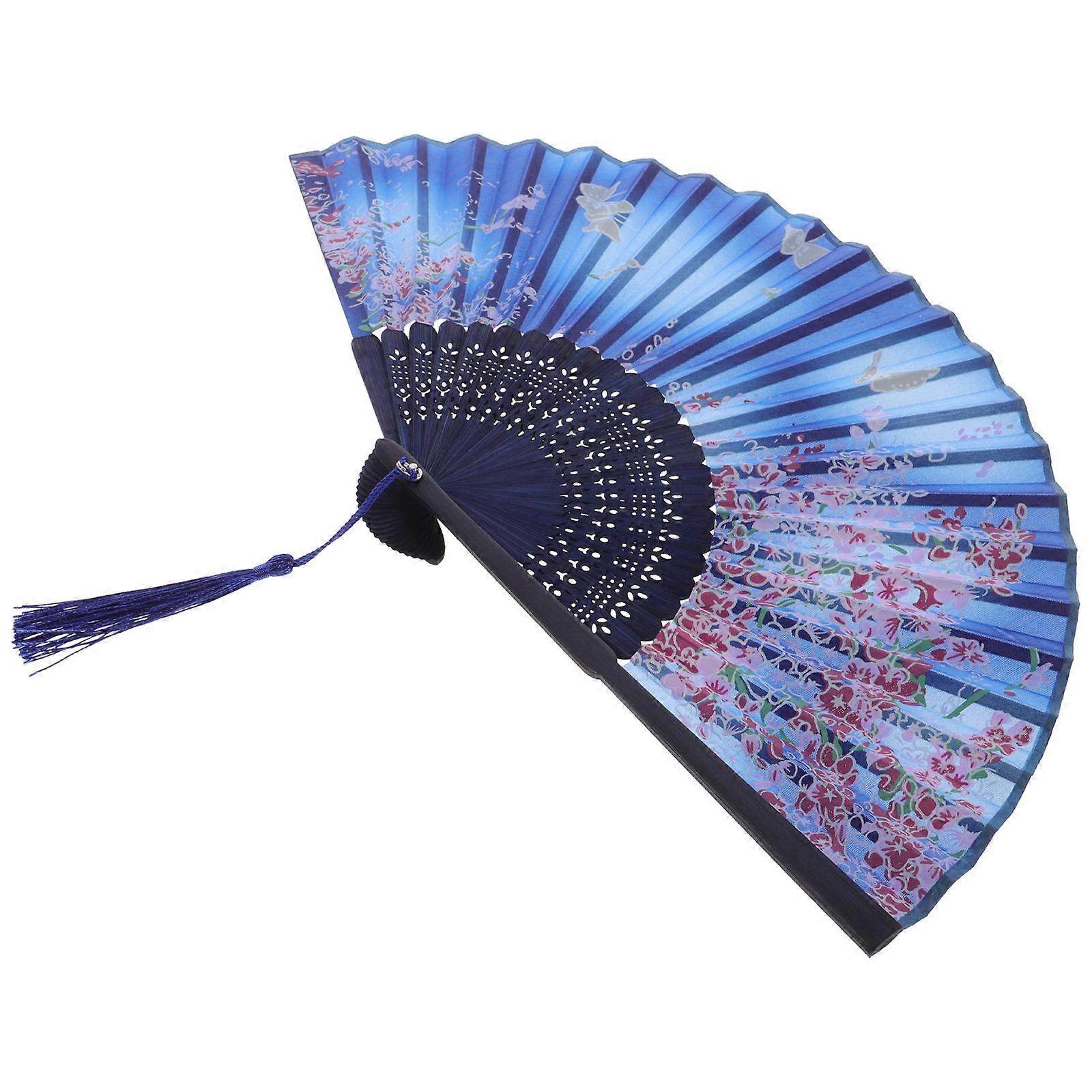 Fashion Folding Fan, Chinese Style Decorative Tassel Handheld Fan for Dance, Photography, Summer Travel & Accessories, Lightweight & Portable Design