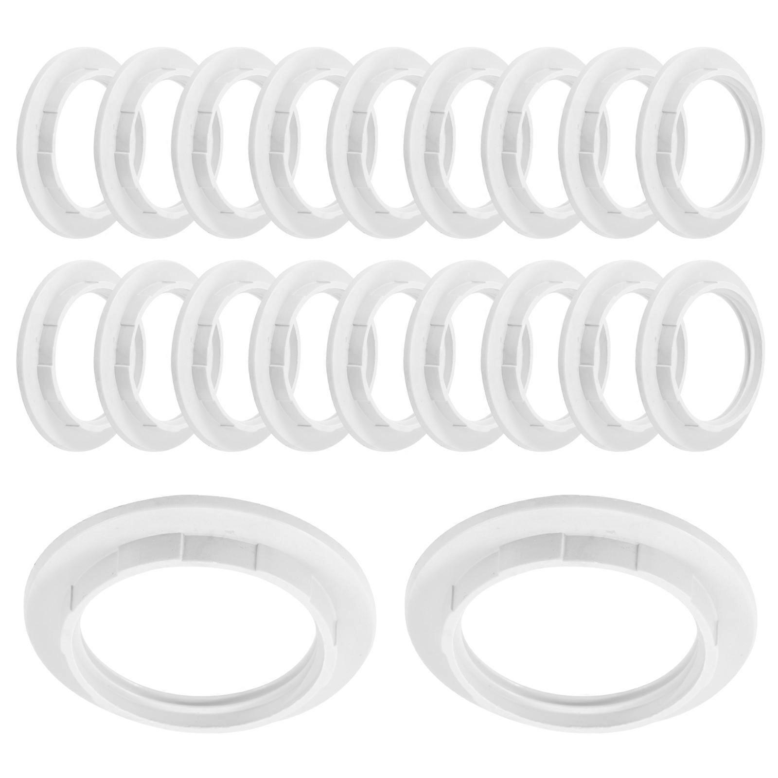 White Plastic Lamp Shade Adapter Ring for E27 Lampshade Holder 20 Pieces Fits Table Lamp