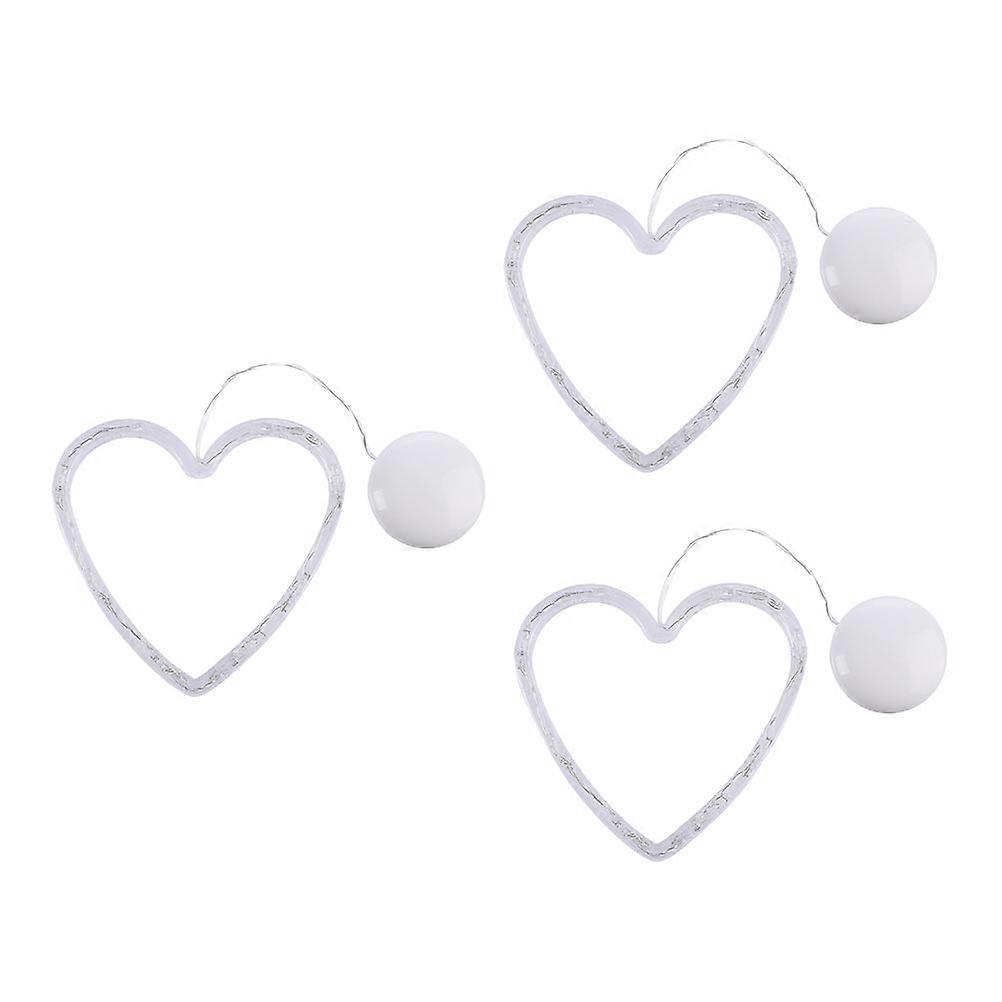 Heart Shaped LED Night Light 3Pcs Suction Cup For Valentine's Day Decoration Offering Convenient Use And Romantic Atmosphere