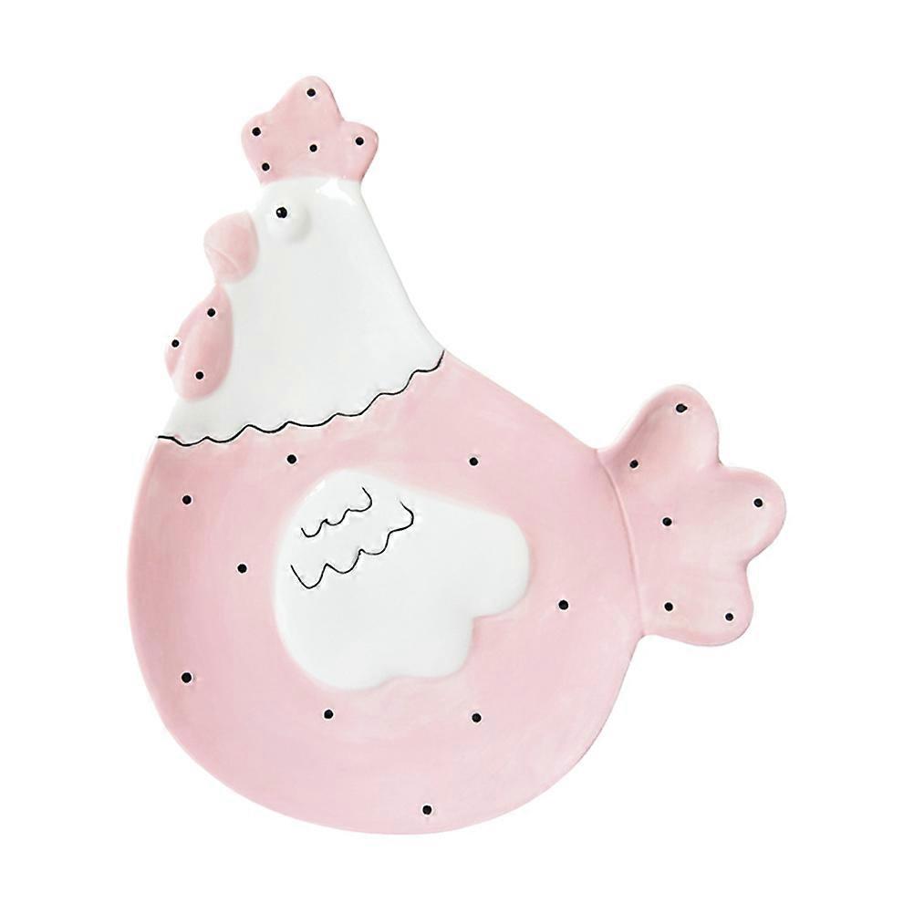 Pink Ceramic Dish Hen Shaped Serving Plate Ideal For Parties And Family Gatherings 23X20CM Delightful Design 1Pack