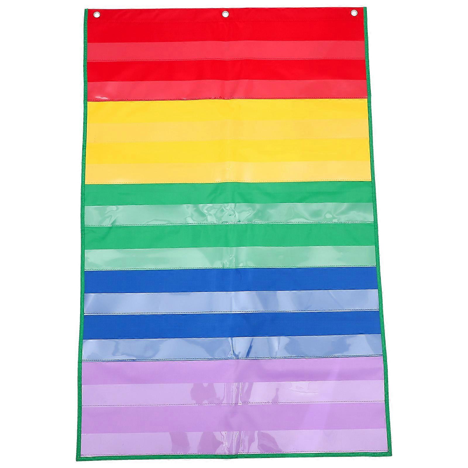 Clear Cell Phone Wall Pockets for Storage PVC Multi Functional Pocket Charts with Sufficient Pockets 12.5 x 16 inches