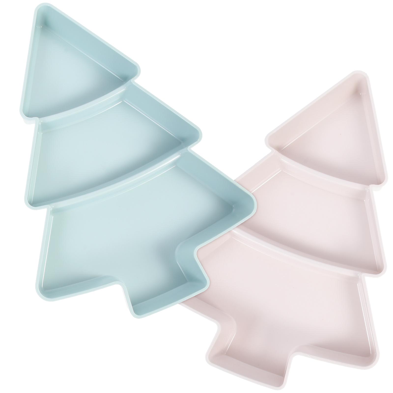 2Pcs Snack Plate Container Featuring Simple Design For Household Use At Gatherings And Christmas Celebrations In Assorted Color
