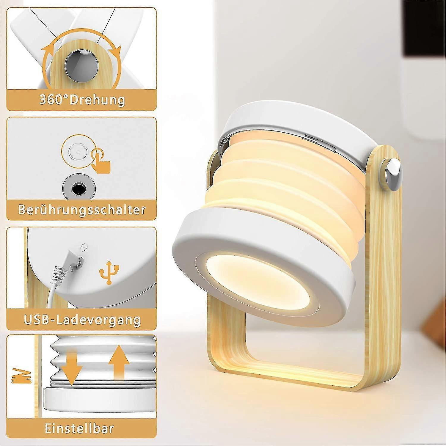 Table Lamp Led Bedside Lamp, Night Light Lantern Vintage Touch Dimmable, 3 Lighting Modes, Foldable Portable Lantern Light Bedside Lamp Camping Lamp F