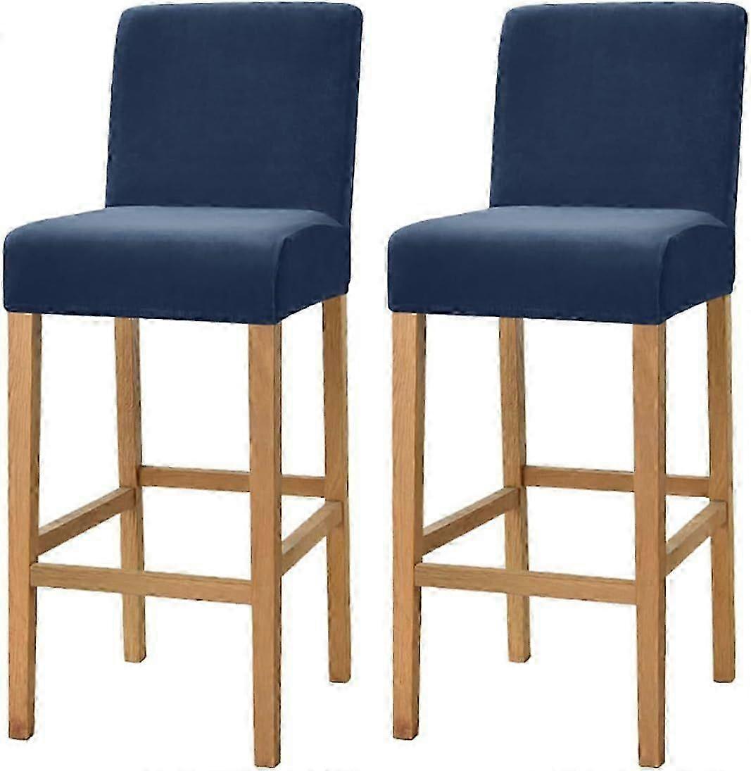 2025 Latest Model 2 Pack Stretch High Barstool Slipcovers with Back Bar Stool Jacquard Square
