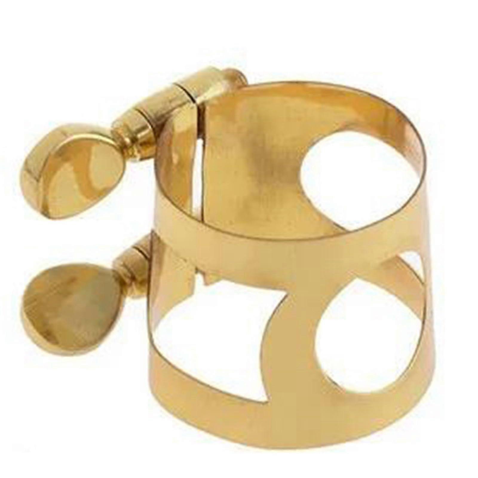 Saxophone Mouthpiece Ligature Clip, Adjustable Snap Ring, Gold Metal Finish, Alto Sax Compatible, 1 Pc Beginner Accessory