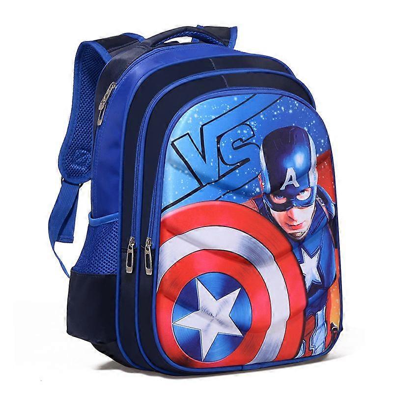 Captain America 3D Backpack for Boys | Marvel Licensed School Bag (Grades 1-6)