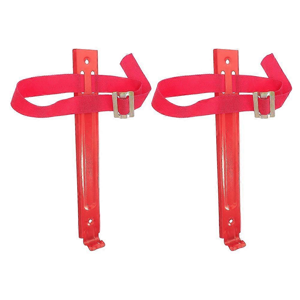 2pcs Universal Fire Extinguisher Wall Bracket For 2kg/3kg/4kg Extinguishers Heavy-Duty Iron Bracket With Adjustable Strap Wall-Mounted Extinguisher Ho