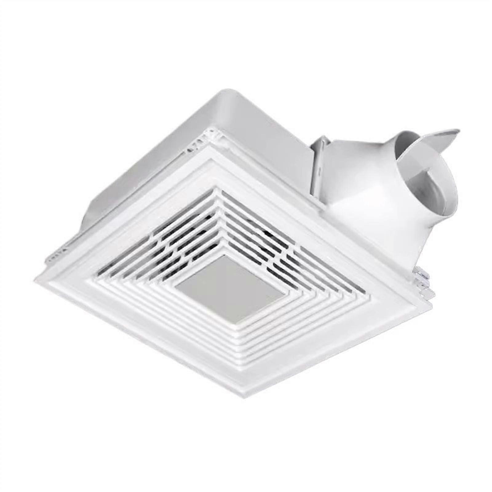 Bathroom Fan 60W Powerful Kitchen Grease Extractor with Mute Function, Built-in Ceiling Fan, 30x30cm Multipurpose Design