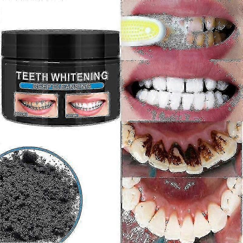 絶妙な 60g 活性炭歯ホワイトナーパウダー除去歯垢黄色歯汚れ新鮮な息口腔衛生歯科歯ケア