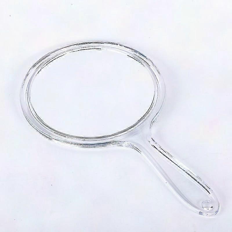 Portable Double-Sided Handheld Mirror with Magnifying & Transparent Handle for Travel & Makeup