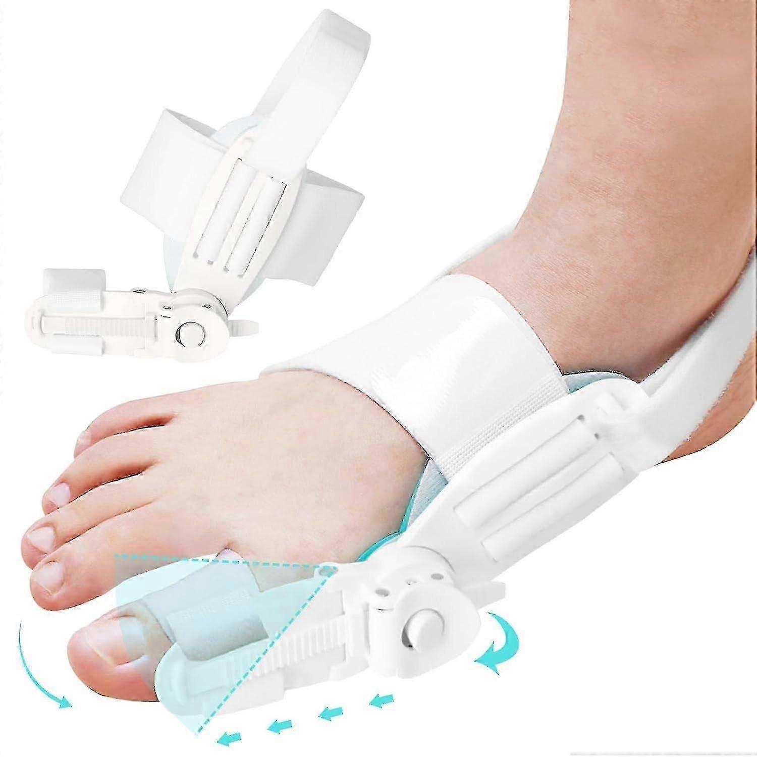 Correction de l’hallux valgus, soutien jour-nuit, écarteur d’orteils Hallux valgus, attelle de traitement de correction de l’hallux valgus réglable, soulagement de la douleur du pouce et du pied F