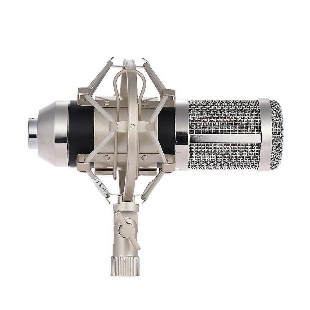 Professional Studio Broadcasting Recording Condenser Microphone Mic Kit Set 3.5mm with Shock Mount Adjustable Suspension Scissor Arm Stand Mounting Cl