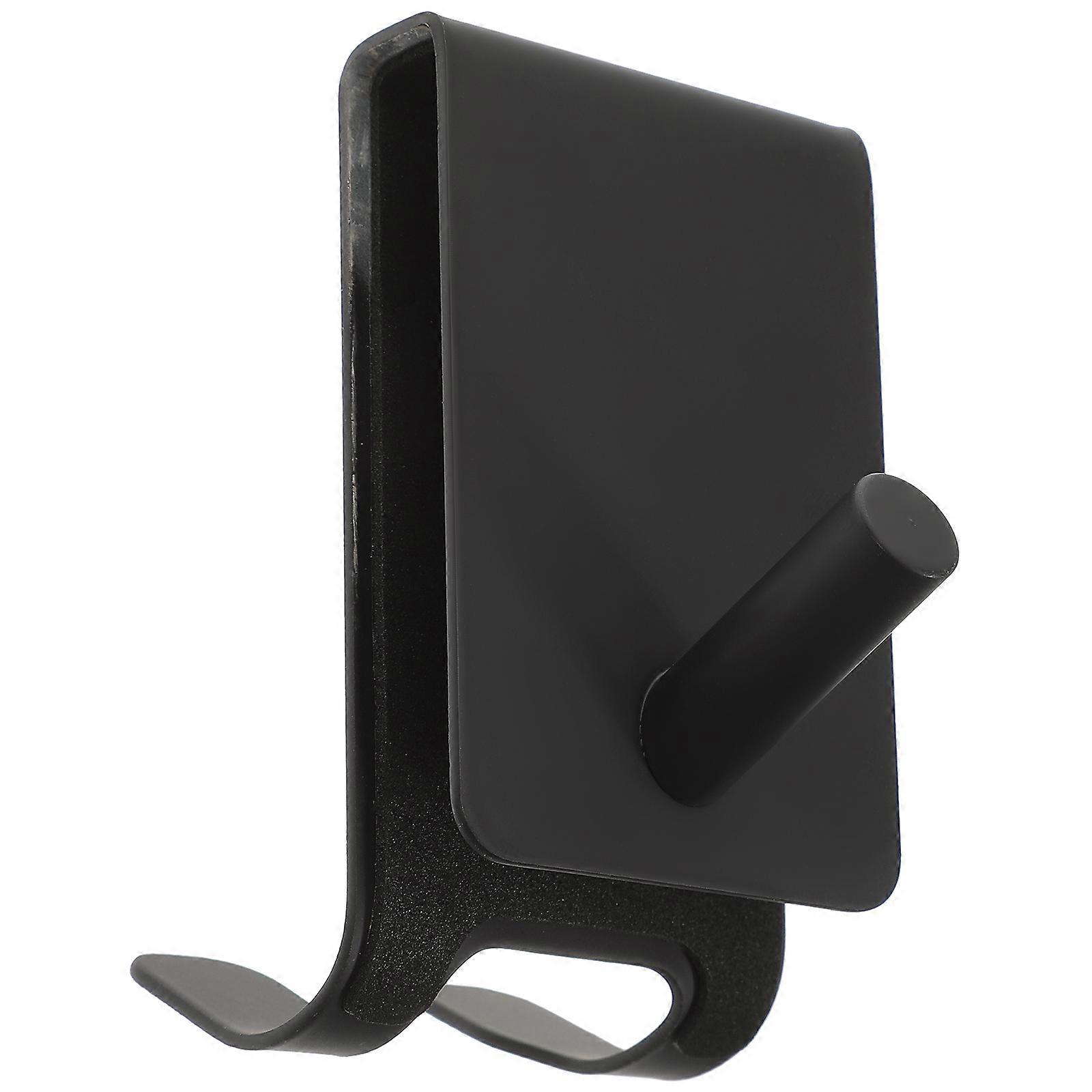 Stainless Steel Curved Shower Door Hook for Frameless Glass Doors Black Finish Towel Hanger for Bathroom and Kitchen Storage