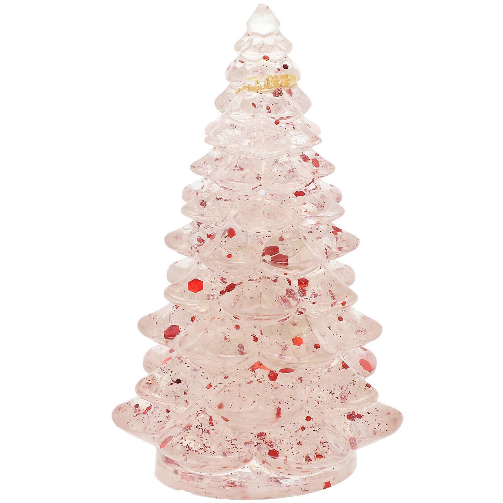 Mini Artificial Christmas Tree Figurine Resin Friends Christmas Celebration Multi Material Decorative 1Pcs