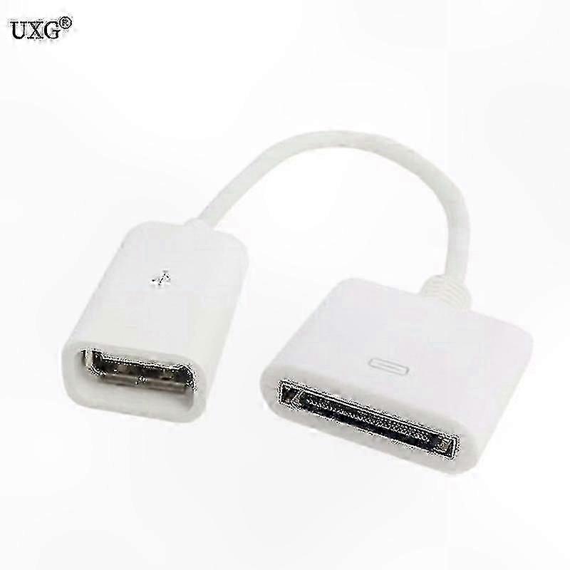 30-Pin to USB 2.0 Female Short Data Cable, 10cm Length Adapter Dock Charger Connection for Devices, Black