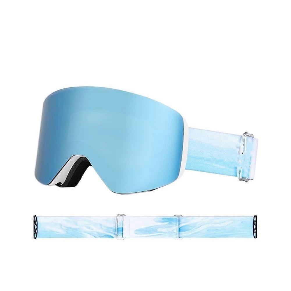 Motorbike Goggles Magnetic QuickChange Double Layers AntiFog Snowboard Goggles (Color : N) (A)